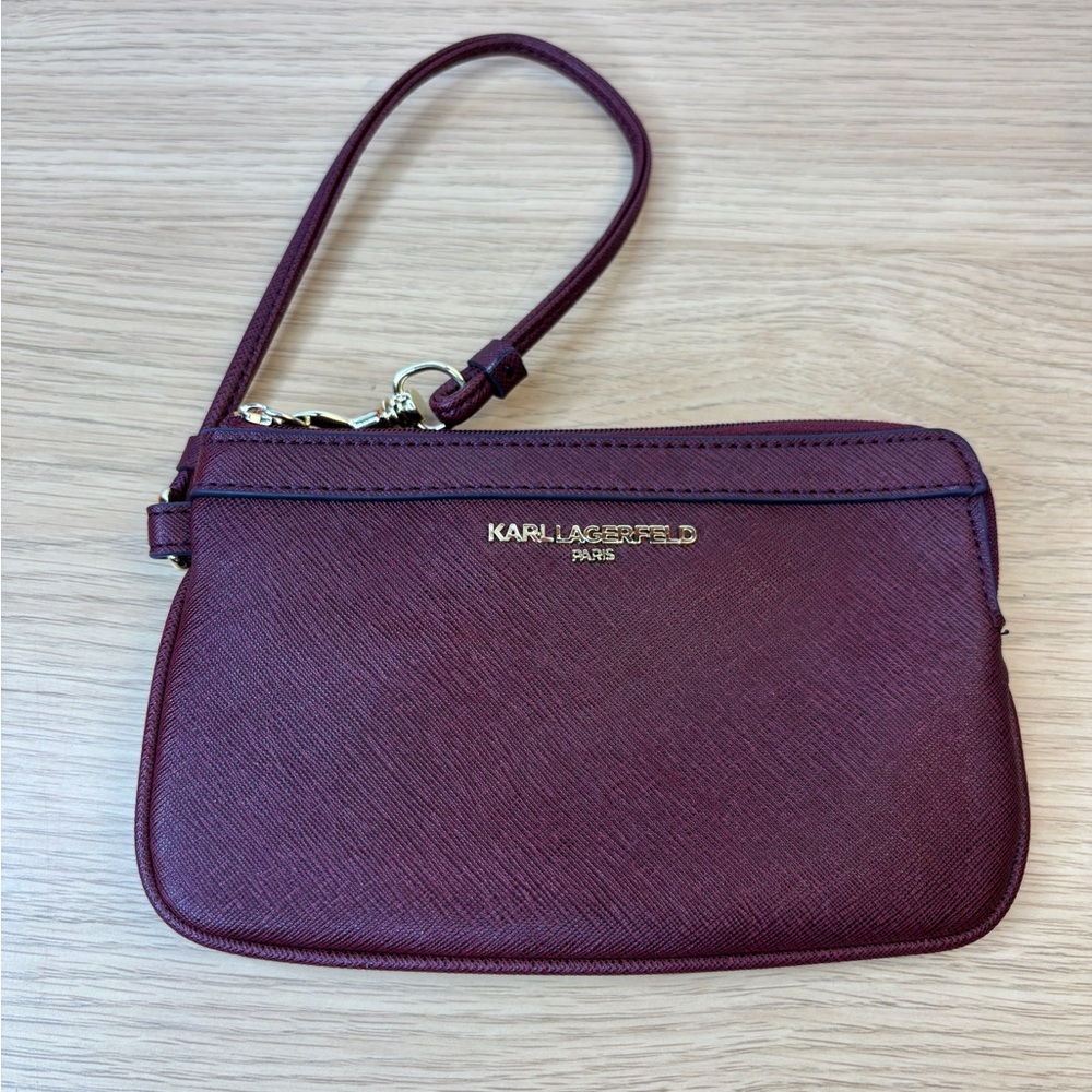 Karl Lagerfeld Paris Burgundy Wristlet